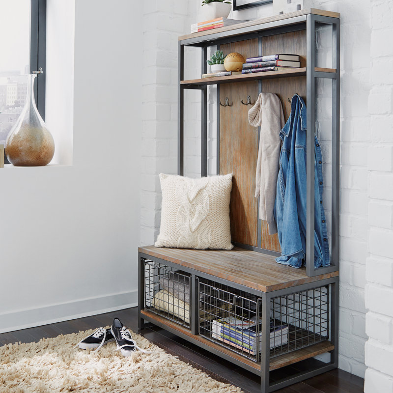 17 Stories Eckles Hall Tree with Bench and Shoe Storage & Reviews Wayfair